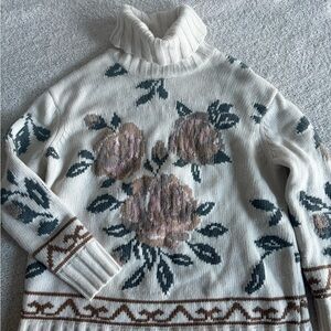 Tuckernuck dahlia Sweater - Cream, pink and Brown